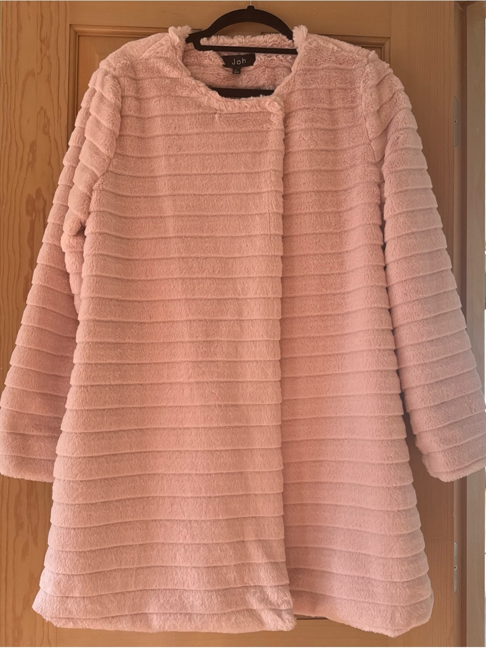 Joh Blush Pink Faux-Fur Teddy Swing Jacket